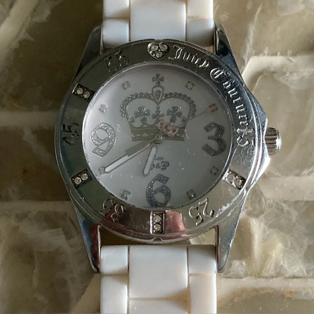 Juicy Couture Women's 1900670 Rich Girl White Jelly Watch w/Swarvoski crystals